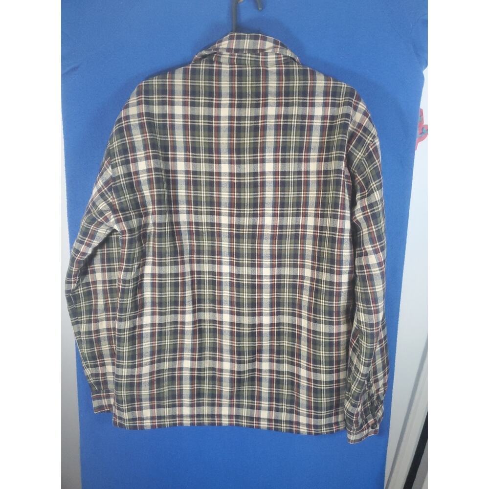 Casual Country Insulated Flannel Button Front Shirt Black & Gray Plaid Men's M - Picture 12 of 15